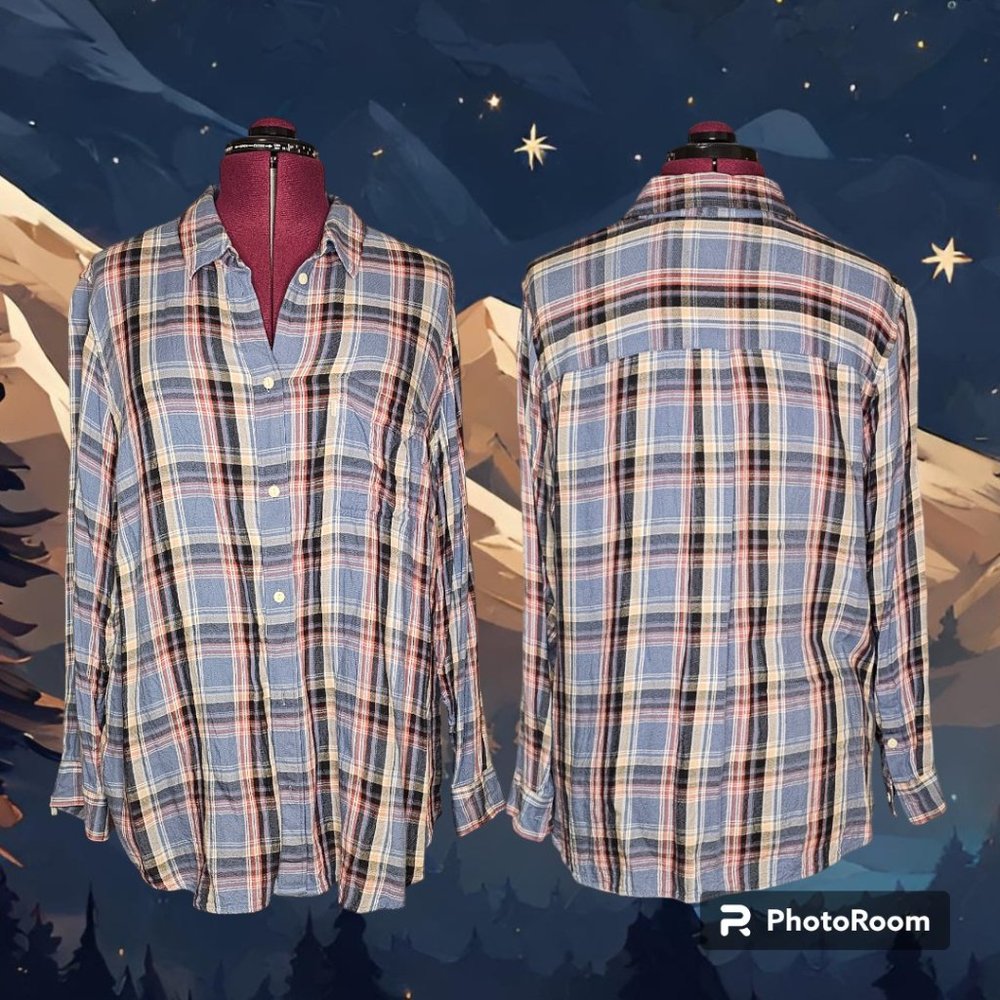 Levi's Classic Flannel Shirt Women's Boyfriend Fit Soft‎ and Comfy Size 2XL EUC